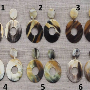 Boucles d'oreilles en corne de buffle pour filles, boucles d'oreilles pour femmes, bijoux en corne, corne naturelle pour femmes, haute qualité - Product Image 1