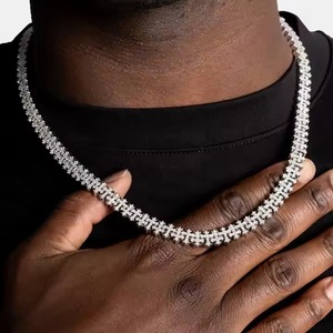 Hip Hop Lab Grown Diamond Jewelry Cuban Chain for Mens With white <b>gold</b> Yellow <b>Gold</b> silver Party Wear Cuban Chain - Product Image 2