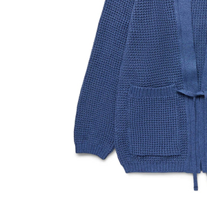 Bleu Japon Style Casual Haori Kimono Tricoté Cardigan Dames Col V Lâche Manteau D'hiver avec Broderie - Product Image 5