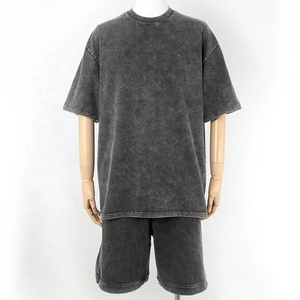 High Street Fashion <b>Men's</b> Plus Size 2-Piece Casual Set <b>Short</b> Sleeve Tracksuit in Solid Pattern - Product Image 2