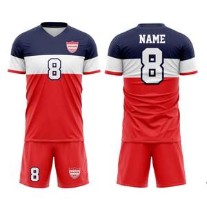 Vente en gros de designs d'uniformes de football de haute qualité sublimation 100% kits de football en maille de polyester avec retour personnalisé maillots de football pour hommes - Product Image 2