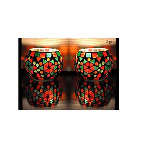 Vente en gros porte-bougie en verre mosaïque Votive pour décoration de balcon Design élégant porte-lumière en T meilleur pour noël - Product Image 6