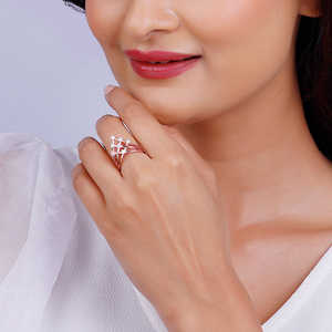 แหวน Criss CROSS vanki ที่ทันสมัยประดับด้วยสแตนเลสสตีลชุบโรสโกลด์แหวนรูปตัวเลขทันสมัย - Product Image 5