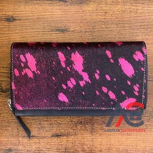 กระเป๋าสตางค์หนังแท้สีเมทัลลิกสำหรับผู้หญิงกระเป๋าสตางค์ใส่บัตรเครดิตหนังวัวแบบตะวันตกกระเป๋าคลัทช์ใส่โทรศัพท์สุดหรู - Product Image 1