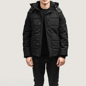 Chaqueta de Lona Acolchada para Hombre, Tendencia 2025, Corte Ajustado, con Capucha, Impermeable y Resistente al Viento, Servicio OEM - Product Image 1