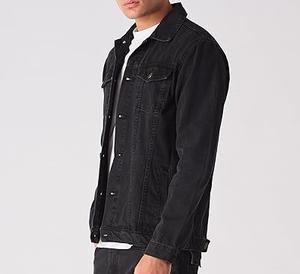 Winter Men <b>Black</b> Denim Jeans <b>Jacket</b> High Street 100% Cotton Waterproof Eco-Friendly Reversible Windproof Stretchy Denim <b>Jackets</b> - Product Image 2
