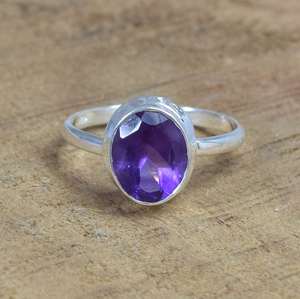 Amethyst Ring 925 Sterling Silver Oval Gemstone Handmade Jewelry Women February Birthstone Gift - Product Image 6