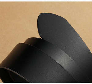 Ceinture en cuir de vache véritable pour homme, couleur marron, avec boucle à ardillon en alliage métallique, vente en gros - Product Image 5