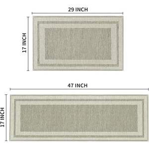 ชุดพรมปูพื้นครัวขนาดสั่งทำพิเศษ ป้องกันความเมื่อยล้า ดีไซน์ทันสมัย ผิวสัมผัสคล้ายผ้าลินิน ผลิตจากโพลีเอสเตอร์ พร้อมแผ่นยางกันกระแทก - Product Image 2