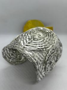 Bracelet tissé à la main large Artisan tressé Vintage fil enroulé Bracelet en cuivre bijoux en laiton - Product Image 3