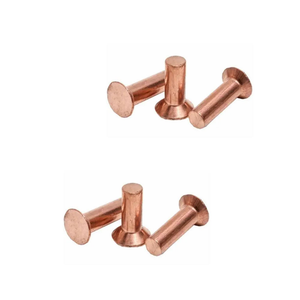 Rivet en cuivre massif à tête plate personnalisé, 10 tailles pour l'assemblage industriel - Product Image 1