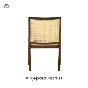 Woven Rattan Back Cafe Living Room Cushion <b>Upholstered</b> Sillas Comedor Cane Restaurant Dining Teak Wood <b>Chair</b> Outdoor Hotel PU - Product Image 4