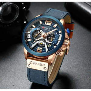 Montre sport mécanique avec bracelet en cuir imperméable - Product Image 2