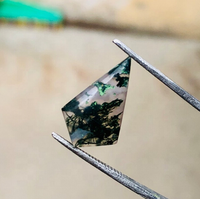 Cabochons fantaisie en agate mousse naturelle en forme de cerf-volant, pierres précieuses pour la fabrication de bijoux DIY, fournisseur en gros, bagues, bracelets, effet œil de chat