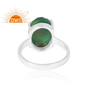 Anillo de piedras preciosas de ópalo verde Aurora Natural de Plata de Ley 925, joyería personalizada para mujer, regalo para ella - Product Image 2