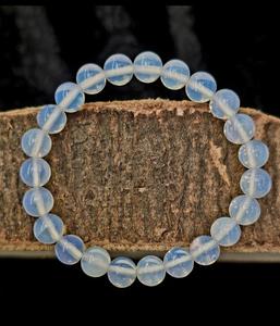 Bracelet en opale d'origine certifié, bracelet en cristal d'opale, perles rondes AAA+++ Bracelet en opale blanche, bracelet à la main, pierre Dudhiya - Product Image 1