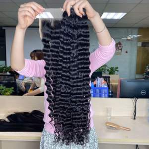 Cheveux ondulés profonds Extensions de cheveux humains Cheveux vietnamiens bruts vierges super doublement étirés - Product Image 1