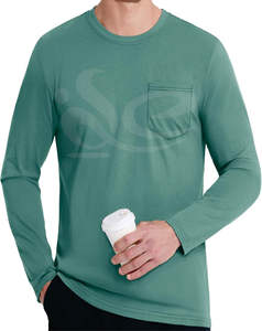 Camiseta ajustada de algodón de manga larga de alta calidad para hombre, ropa de calle transpirable con cuello redondo, tela de algodón 100% - Product Image 6