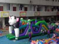 Parcours d'obstacles gonflable géant Panda Robuste pour la forêt, Château sauteur, Jouets éducatifs, Trampoline actif pour location événementielle