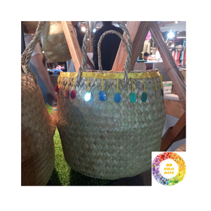 Cesta de vientre de algas marinas Premium, organizador hecho a mano, solución de almacenamiento funcional para dormitorio de entrada o habitación de niños - Product Image 1