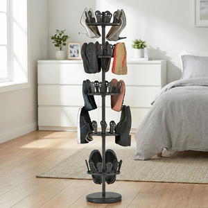 Superoferta Estante al por Mayor de Fabricante en Taiwán para Almacenamiento del Hogar Zapatero Giratorio de Metal de 5 Niveles para Ensamblar - Product Image 4