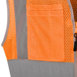 High Visibility Reflective <b>Safety</b> Vest With Zipper And Pockets For Construction And Road Workers - Product Image 3