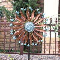 Tournesol en métal avec finition peinte résistante aux intempéries pour la décoration de jardin extérieur
