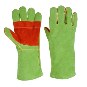 Guantes de soldadura de cuero dividido de piel de vaca reforzada, guantes de seguridad para barbacoa resistentes al calor y a la abrasión por chispas - Product Image 3