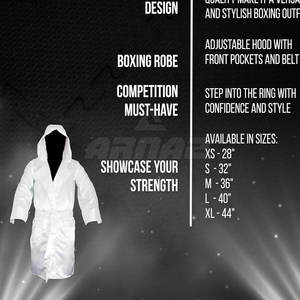 <b>Boxing</b> <b>Robe</b> With Smooth Finish And Custom Branding Available Comfortable <b>Boxing</b> <b>Robe</b> With Hood And Waist Tie For Athletes - Product Image 3