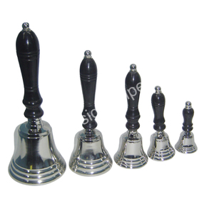 ระฆังทองเหลือง S/3มือระฆังหรูหราพร้อมที่จับไม้ขนาดเล็ก/กลาง/ใหญ่ชุดของขวัญตกแต่งคริสต์มาสสีทอง - Product Image 4