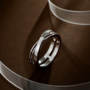 แหวนคู่รักเงินสเตอร์ลิงทรงบิดเกลียวประดับเพชรซิร์คอน - Product Image 4