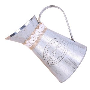 Vase-pichet de style vintage, vase décoratif en métal rustique de style ferme, pichet d'arrosage, jardinière galvanisée pour la maison et le jardin - Product Image 2