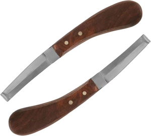 Cuchillo para Cascos con Mango de Madera, Herramienta de Recorte, Instrumento Veterinario para el Cuidado y Corte de Cascos de Caballos - Product Image 1