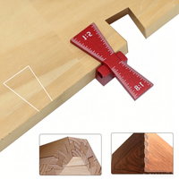 Alat Penanda Sambungan Kayu Dovetail dari Aluminium Alloy, Template Jig Penanda Dovetail 1:5 & 1:8 dengan Skala, Peralatan DIY
