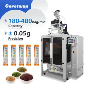 Professional Supplier Coretamp Multifunction Powder Granule 6 Lane Small Packing Coffee Stick Powder Packing Machine