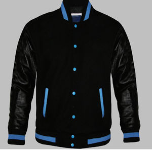 Nuevo último diseño de mangas de cuero Chaquetas de hombre de invierno Precio barato Chaquetas de hombre Tallas grandes Chaqueta de mangas de cuero de lana para hombre - Product Image 5