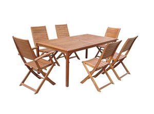 Juego de mesa de comedor de madera moderna Juego de bistró para jardín al aire libre Muebles de patio rectangulares Precio de fábrica Restaurantes de Vietnam - Product Image 4