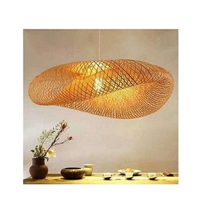 Hot Sale Handmade Bamboo Pendant Light with Natural Rattan <b>Lampshade</b> LED Farmhouse Style for Cafe & Tea House - Product Image 6