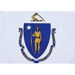 Drapeau du Massachusetts 3x5 pieds, double face, pour usage extérieur, couleurs vives, polyester 350g, 3 USA TOP FLAGSINC - Product Image 1