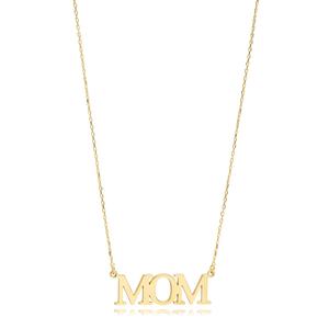 Collar con colgante de letra MOM de Plata de Ley 925, joyería hecha a mano chapada en oro para colecciones de regalos del Día de la madre al por mayor - Product Image 1