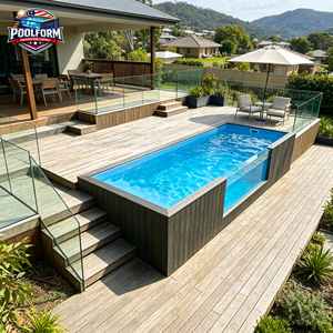 Eco-Friendly Wood Composite Above Ground <b>Pool</b> with Ladder and Filter Prefabricated Fiberglass Swimming <b>Pool</b> - Product Image 4