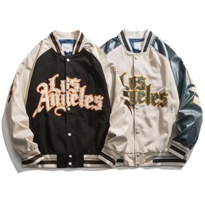 New Fashion Wholesale <b>Men's</b> Custom <b>Thin</b> Polyester Baseball Varsity <b>Jacket</b> with Embroidery and Front Logo Customizable - Product Image 1