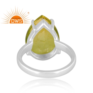 Handmade Design Fine Sterling Silver Natural Doublet <b>Peridot</b> Quartz Gemstone Stackable <b>Ring</b> Custom Jewelry For Women - Product Image 4