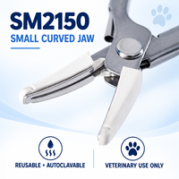 YYF SM2150 Pince de chirurgie ouverte vétérinaire à mâchoires courbes, réutilisable et autoclavable, pour l'ablation des vaisseaux et la stérilisation canine