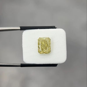 Bague pendentif en diamant naturel de 3,5 carats, taille radiant, couleur jaune verdâtre brun foncé, pureté VS1, polissage EX certifié - Product Image 1