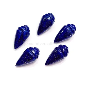 Lapis kabuklu deniz hayvanı kabuğu li şekilli değerli taş oyma taş, Lazuli kabuk, gevşek oyma boncuk, kristal salyangoz kabuk Charms 18x10mm