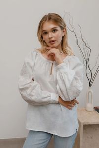 Chemisier en popeline à col en V et en coton vintage roumain simple et décontracté à manches courtes fêtes de printemps et d'hiver - Product Image 2