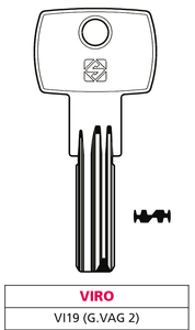 Chiave Punzonata in Ottone Vi19 (g. Vag 2) Viro - Product Image 1