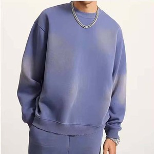 OEM personalizado ácido lavado sudaderas básicas de algodón de gran tamaño diseño sudaderas hombres Vintage desgastado Sudadera con capucha para hombres OEM / ODM - Product Image 2