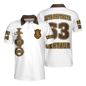 Polo pour homme Iota Phi Theta 1963, brodé, style universitaire grec, en coton, style Ivy League - Product Image 3